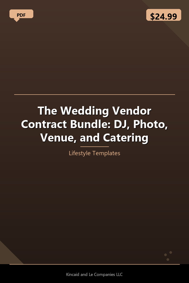 The Wedding Vendor Contract Bundle: DJ, Photo, Venue, and Catering